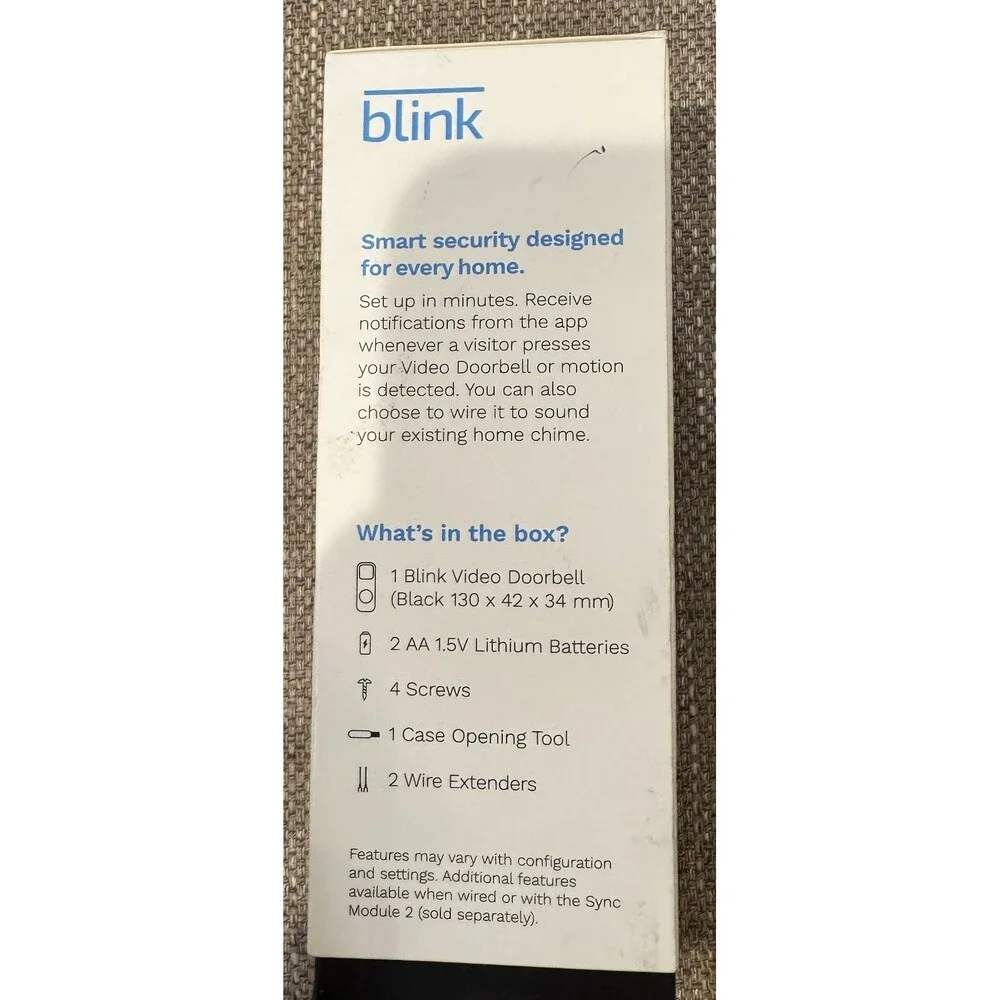 New Blink Video Doorbell Black Alexa